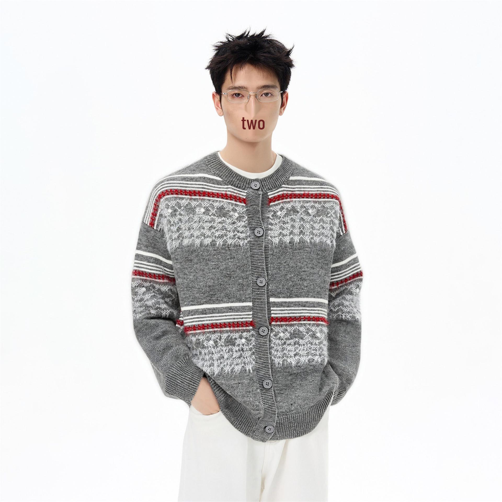 Men s American Retro Loose Knit Cardigan - Round Neck, Casual Lazy Style for Autumn/Winter Extra Large сірий колір
Men s American Retro Loose Knit Cardigan - Round Neck, Casual Lazy Style for Autumn/Winter Extra Large сірий колір