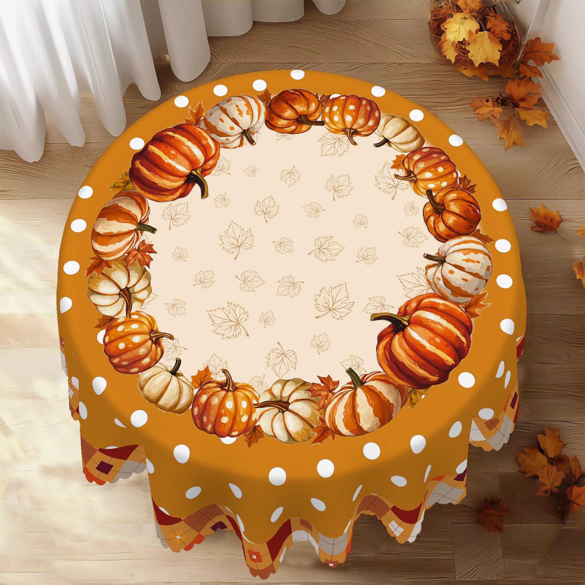 1 Piece Of Autum Polka Dot Pumpkin Plaid Tablecloth, Available In Various Sizes, Autum Courtyard Party Decoration Tablecloth, Thanksgiving Party Table Round (152)Cm
1 Piece Of Autum Polka Dot Pumpkin Plaid Tablecloth, Available In Various Sizes, Autum Courtyard Party Decoration Tablecloth, Thanksgiving Party Table Round (152)Cm