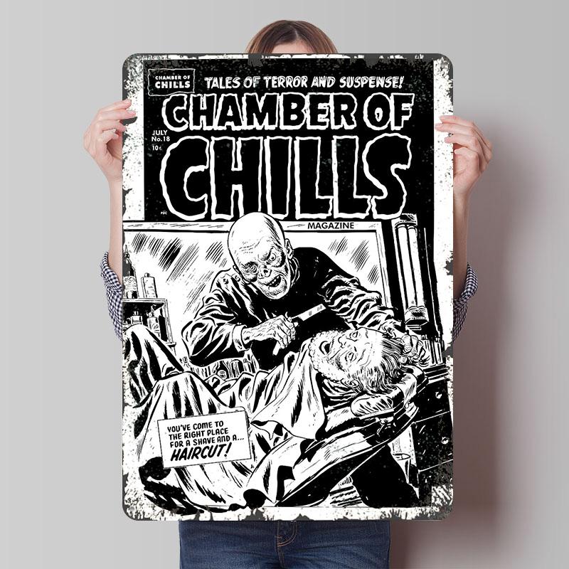 CHAMBER OF CHILLS SHAVE Metal Poster Customized Wall Art Retro Vintage Tinplate Signs for Mancave Decoration Room Man Cave Decor 7.9x11.8In(20x30cm)
CHAMBER OF CHILLS SHAVE Metal Poster Customized Wall Art Retro Vintage Tinplate Signs for Mancave Decoration Room Man Cave Decor 7.9x11.8In(20x30cm)