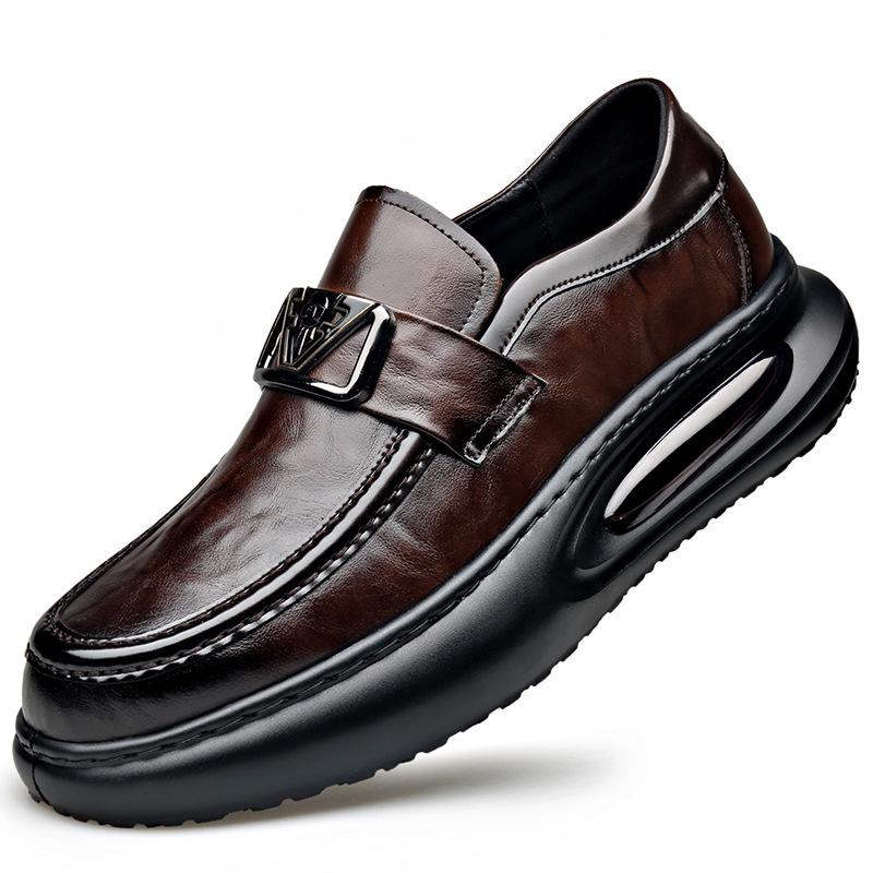 Повседневная кожаная обувь из коровьей кожи, мужские лоферы на платформе с воздушной подушкой, дышащие, британская деловая мода, универсальная трендовая обувь 44
Повседневная кожаная обувь из коровьей кожи, мужские лоферы на платформе с воздушной подушкой, дышащие, британская деловая мода, универсальная трендовая обувь 44