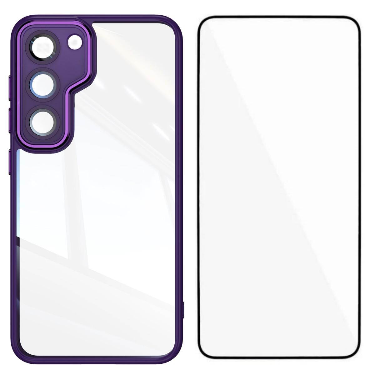 For Samsung Galaxy S23+ TPU Case WANLONFENG Shockproof Clear Phone Cover with Tempered Glass Film Dark Purple
For Samsung Galaxy S23+ TPU Case WANLONFENG Shockproof Clear Phone Cover with Tempered Glass Film Dark Purple