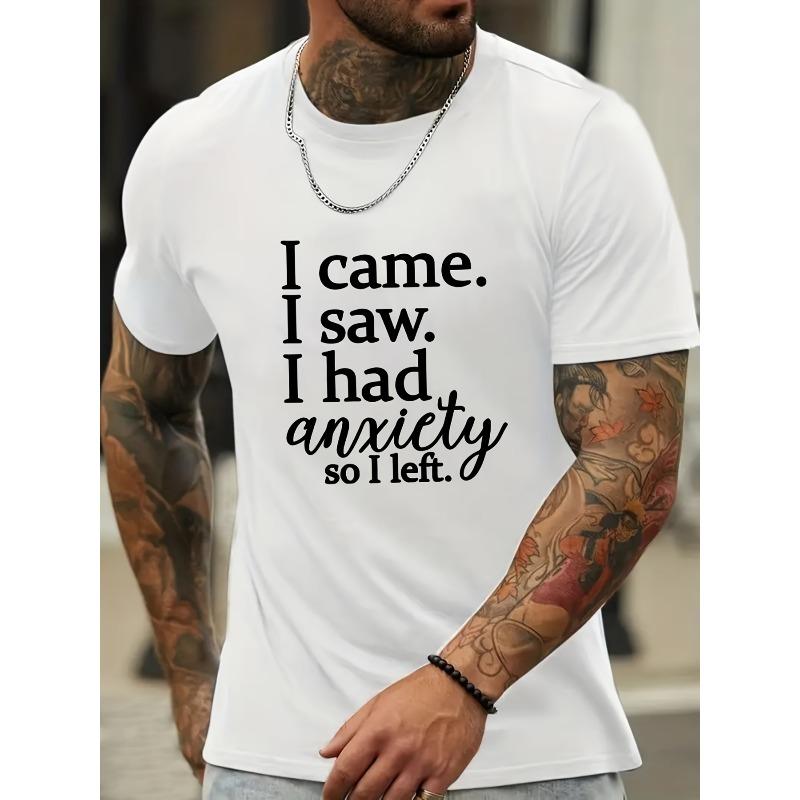 I Came I Saw I Had Anxiety So I Left Print, Men s Novel Graphic Design T-shirt, Casual Comfy Tees For Summer, Men s Clothing Tops For Daily Activities 4XL білий
I Came I Saw I Had Anxiety So I Left Print, Men s Novel Graphic Design T-shirt, Casual Comfy Tees For Summer, Men s Clothing Tops For Daily Activities 4XL білий