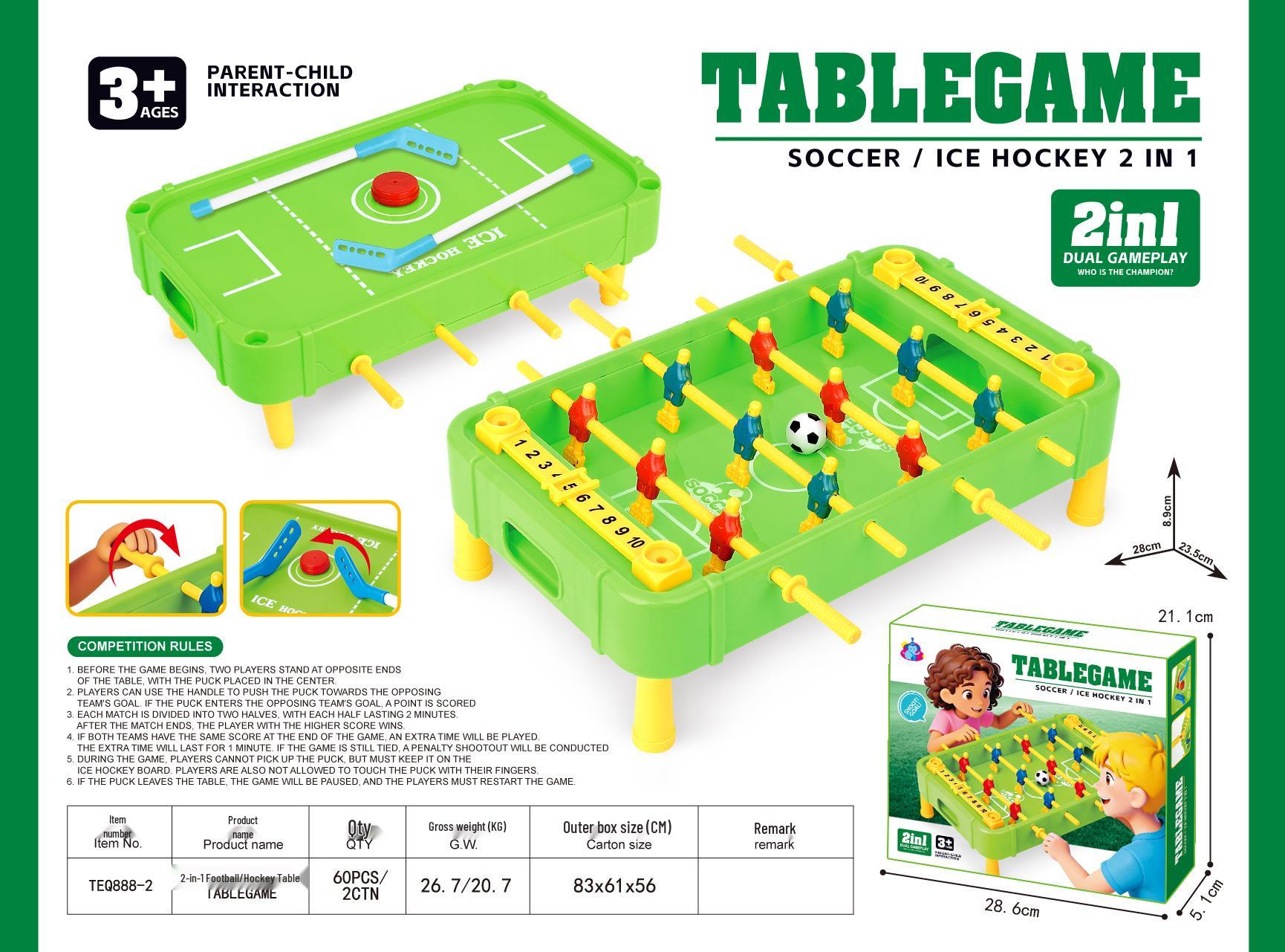 2-in-1 Children s Interactive Football & Hockey Table: Double Battle Sports Educational Toy 29x5x24.5 cm
2-in-1 Children s Interactive Football & Hockey Table: Double Battle Sports Educational Toy 29x5x24.5 cm