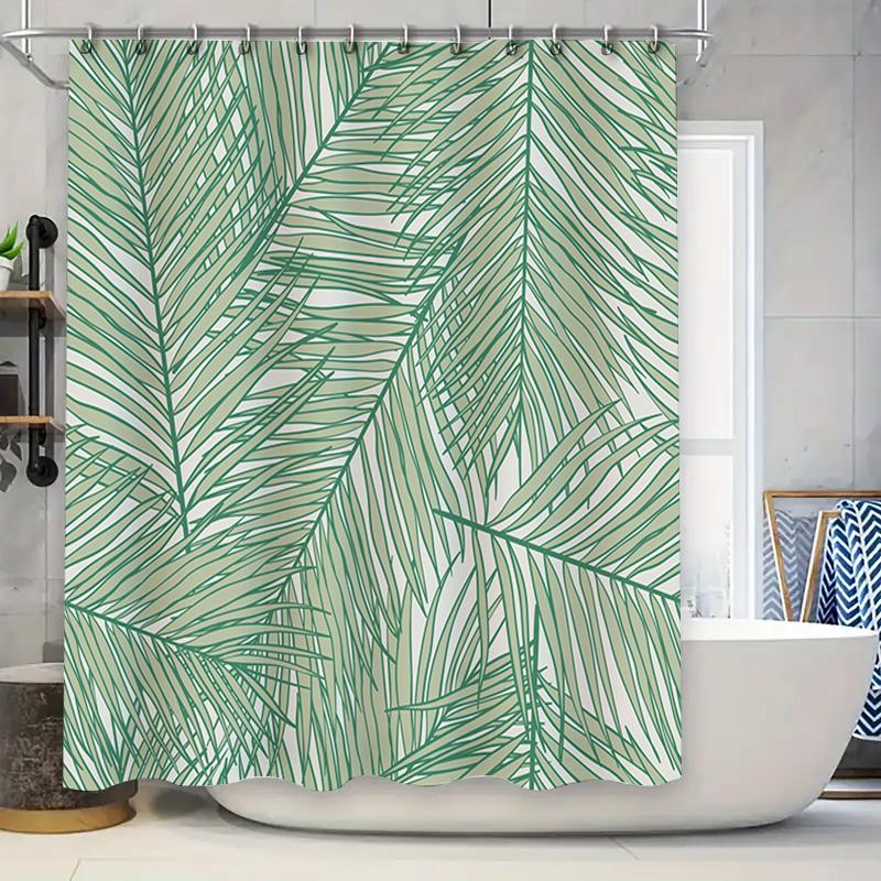 Green Palm Leaf Print Shower Curtain Waterproof Home Decor Bathroom Decorative Bath Curtains Green 250X180Cm (White Background) W60H190(CM)-1 Pcs
Green Palm Leaf Print Shower Curtain Waterproof Home Decor Bathroom Decorative Bath Curtains Green 250X180Cm (White Background) W60H190(CM)-1 Pcs