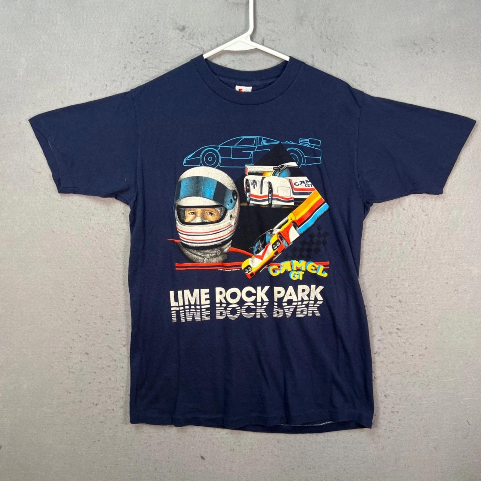 Vintage 90s Lime Rock Park IMSA Camel GT Racing T-Shirt Blue Size Large S
Vintage 90s Lime Rock Park IMSA Camel GT Racing T-Shirt Blue Size Large S