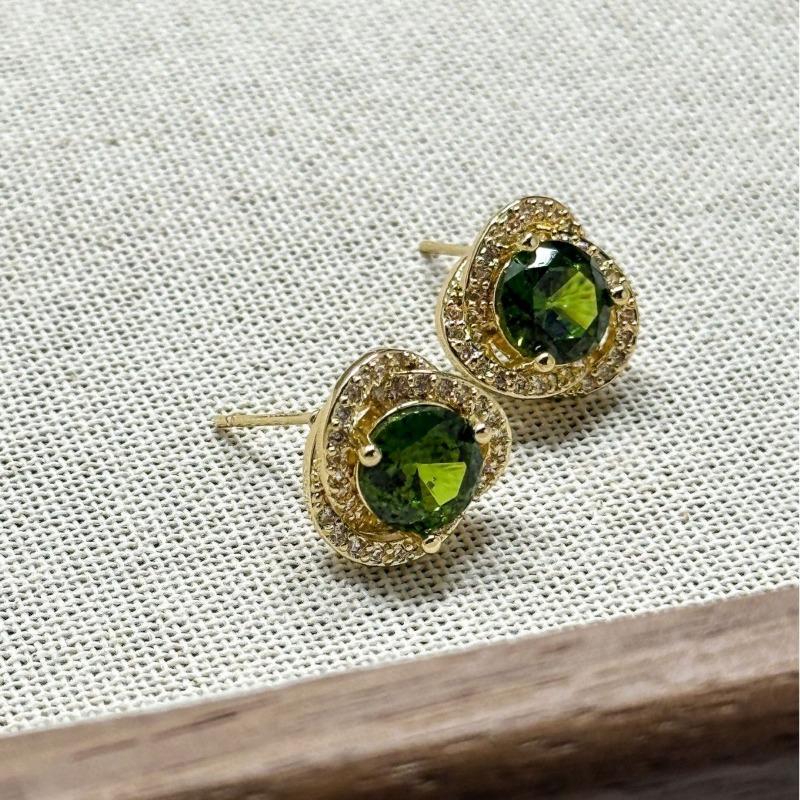 Olive Green Stud Earrings with Ear Hooks for Women - Elegant, Retro, High-end, and Glamorous Zirconia Earrings for Formal Events - Earrings Accessory Earrings
Olive Green Stud Earrings with Ear Hooks for Women - Elegant, Retro, High-end, and Glamorous Zirconia Earrings for Formal Events - Earrings Accessory Earrings