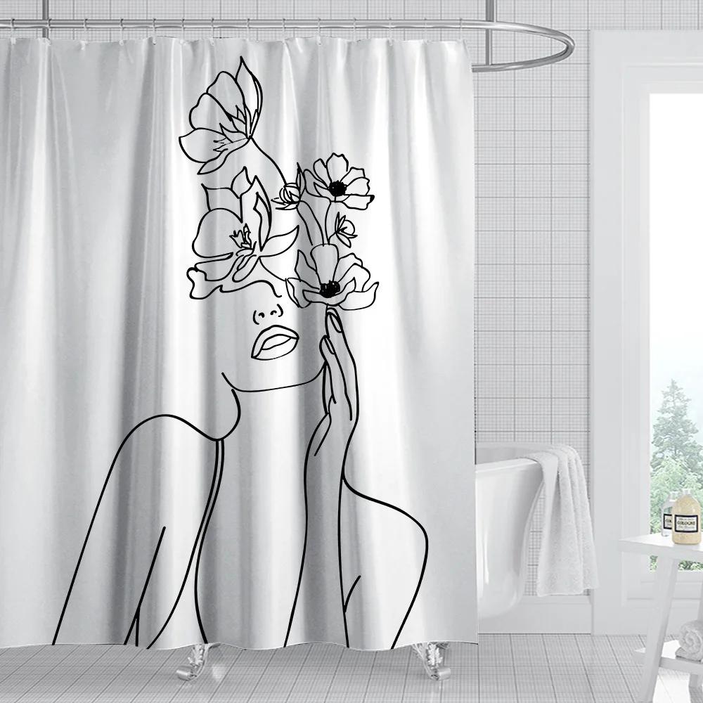 New Simple Line Shower Curtain Waterproof Abstract Polyester 3D Printed Bathroom Curtains Hooks Included Bathtub Screen Decor W60H190(CM)-1 Pcs
New Simple Line Shower Curtain Waterproof Abstract Polyester 3D Printed Bathroom Curtains Hooks Included Bathtub Screen Decor W60H190(CM)-1 Pcs
