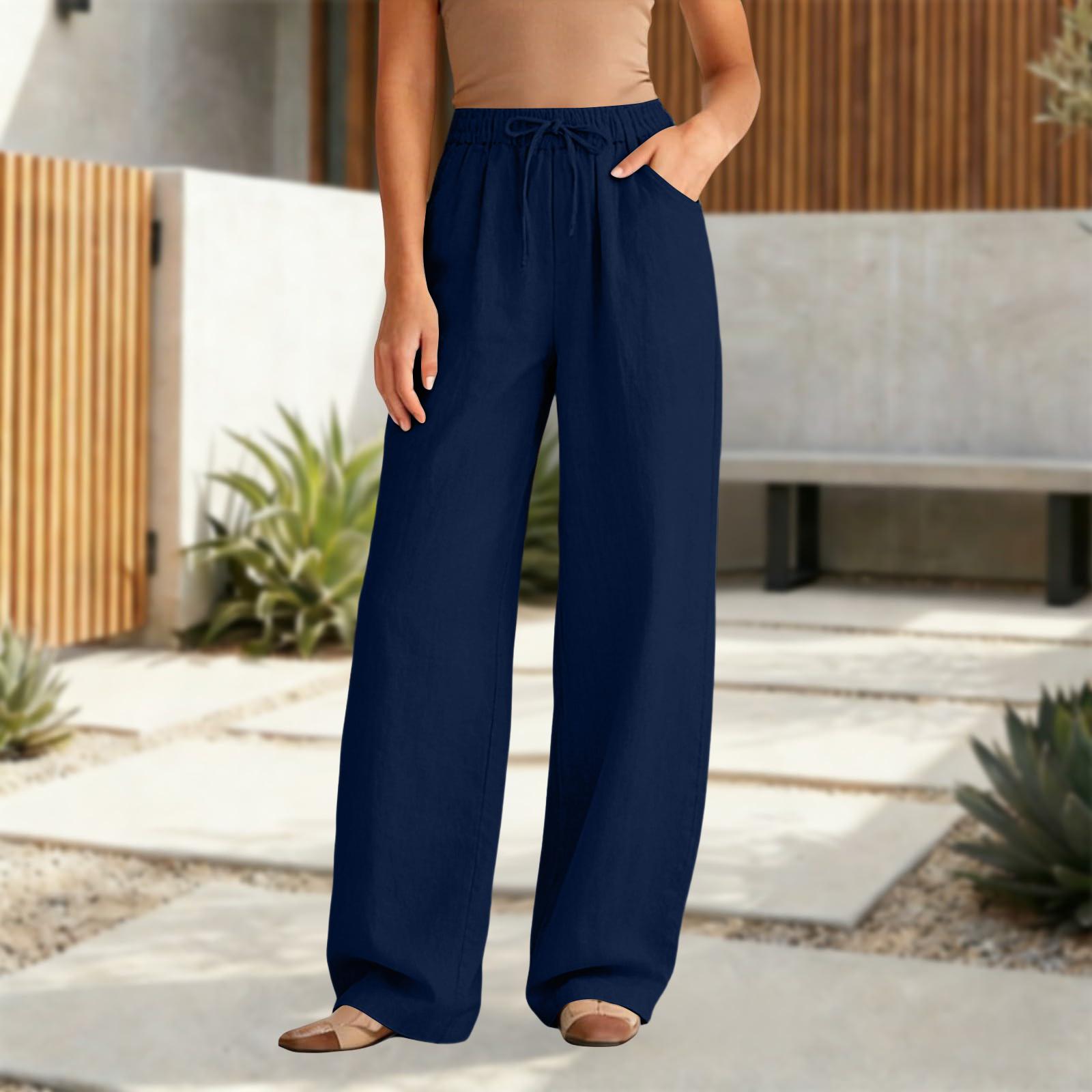Women s Casual Relaxed Fit High-Waisted Belted Pocket Cotton-Linen Blend Trousers S Темно-синій
Women s Casual Relaxed Fit High-Waisted Belted Pocket Cotton-Linen Blend Trousers S Темно-синій