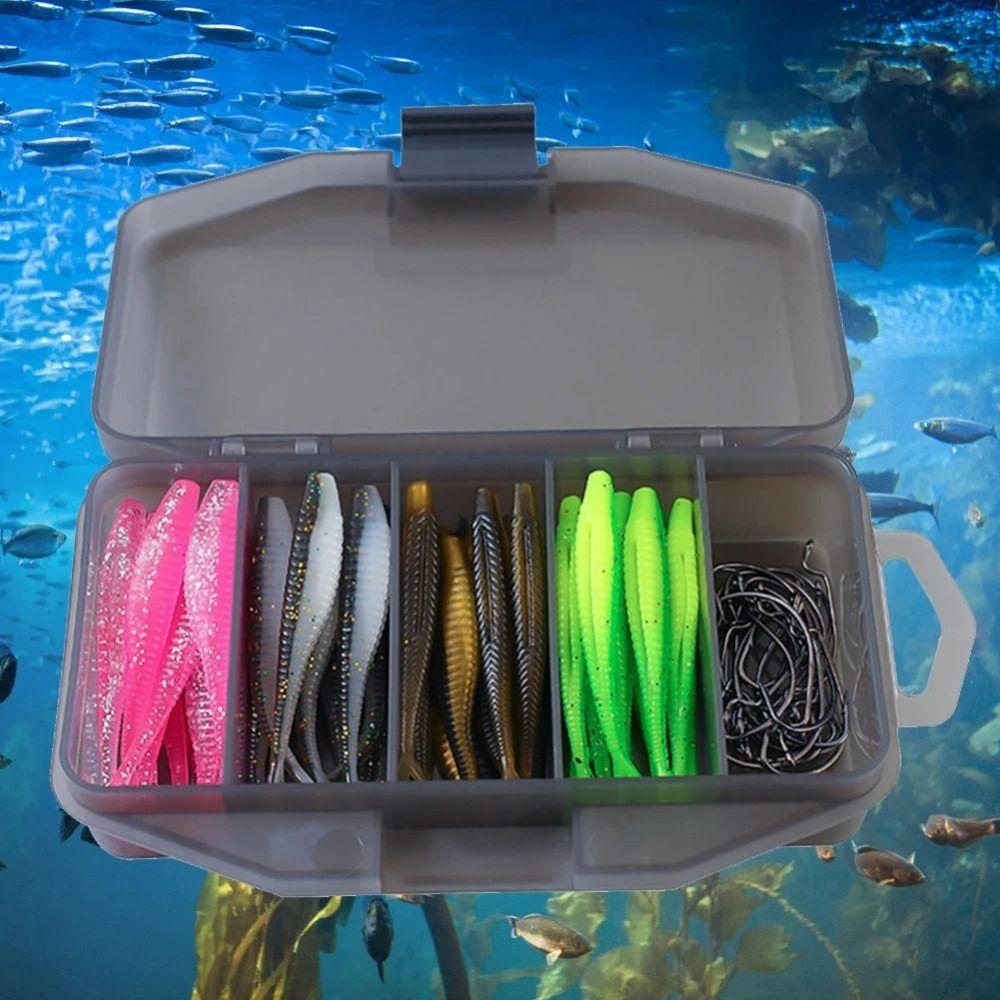 PVC Bionic Fish Bait Set Five Grids Fishing Storage Box with Hook Fishing Soft Lure Worm Outdoor
PVC Bionic Fish Bait Set Five Grids Fishing Storage Box with Hook Fishing Soft Lure Worm Outdoor
