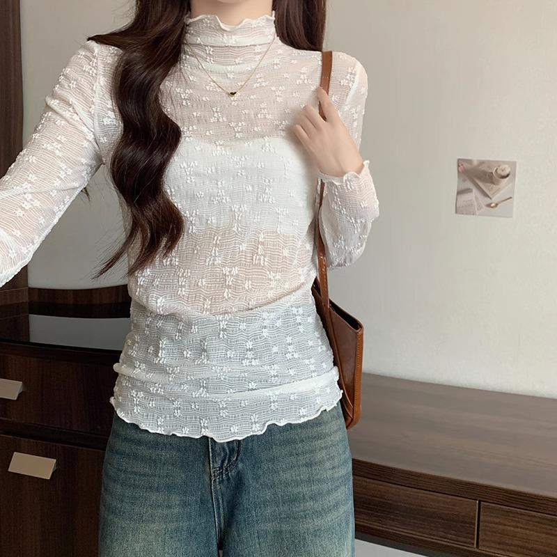 Футболка с кружевным низом и полуводолазкой во французском стиле для женщин на осень и зиму, а также теплый бархатный топ с длинными рукавами XL
Футболка с кружевным низом и полуводолазкой во французском стиле для женщин на осень и зиму, а также теплый бархатный топ с длинными рукавами XL