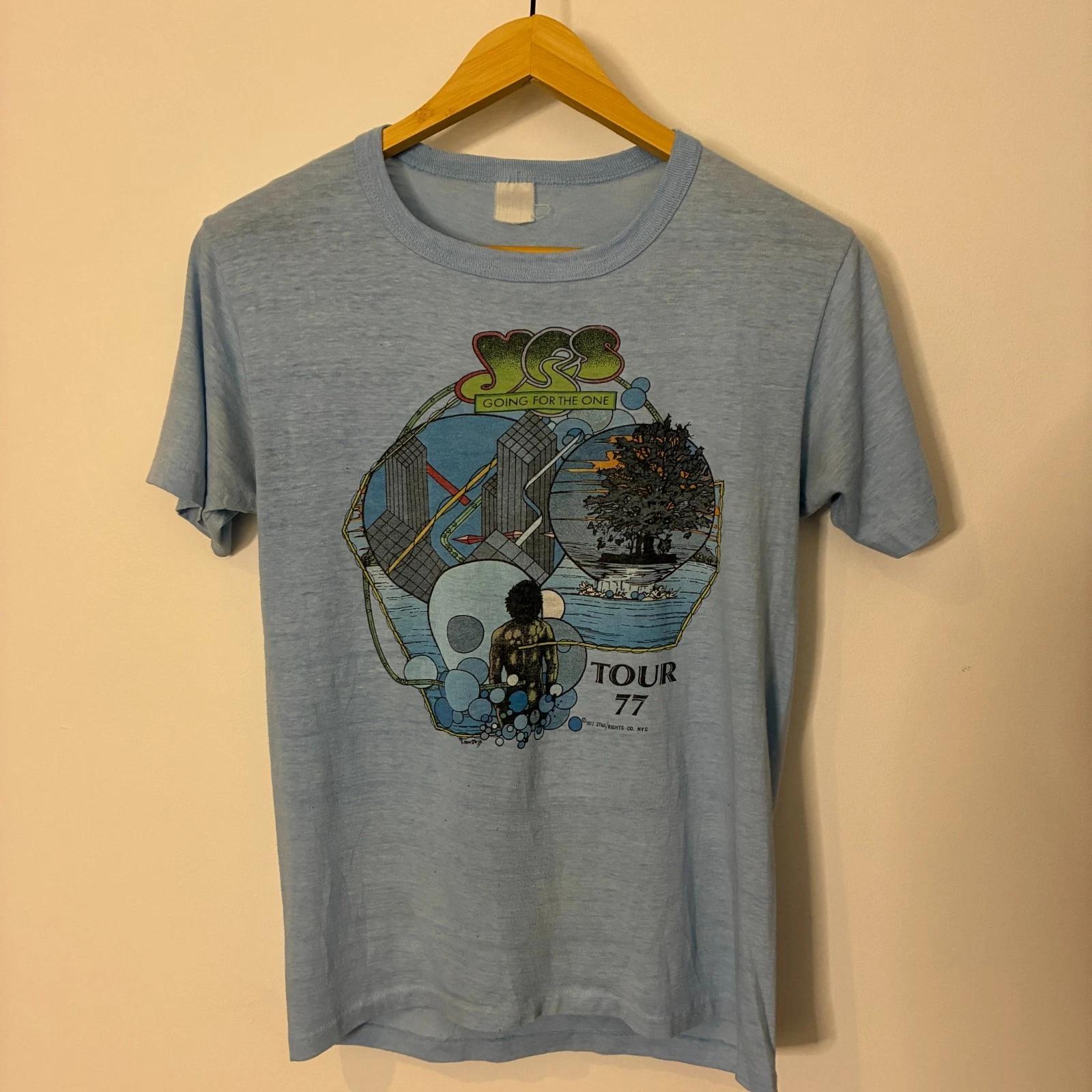 Vintage Yes Shirt Small - Medium Blue 1977 Tour Original Rock Band Tee RARE 4XL
Vintage Yes Shirt Small - Medium Blue 1977 Tour Original Rock Band Tee RARE 4XL