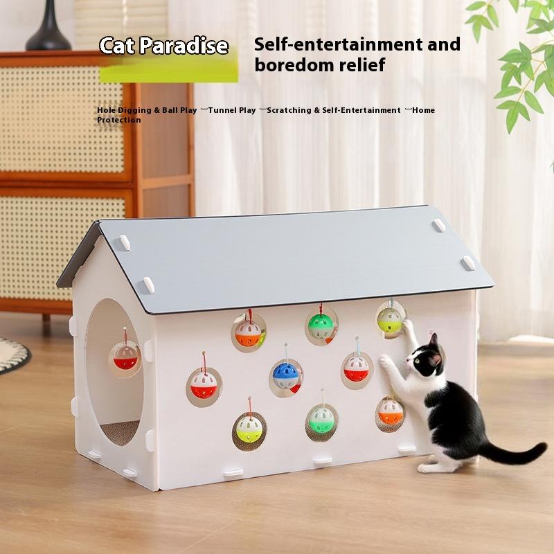 Когтеточка для кошек, кошачье гнездо, интегрированная кошачья игрушка, шарик с колокольчиком, самоприветствие для снятия скуки, кошачий туннель Gouging and grabbing plate nest
Когтеточка для кошек, кошачье гнездо, интегрированная кошачья игрушка, шарик с колокольчиком, самоприветствие для снятия скуки, кошачий туннель Gouging and grabbing plate nest