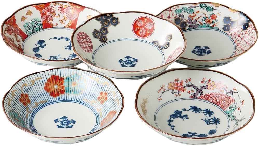 Ale-net Medium Bowls, Set of 5, Diameter 16cm x Height 4.5cm, Somenkin Ko-Imari, Mino Ware Porcelain, Made in Japan
Ale-net Medium Bowls, Set of 5, Diameter 16cm x Height 4.5cm, Somenkin Ko-Imari, Mino Ware Porcelain, Made in Japan