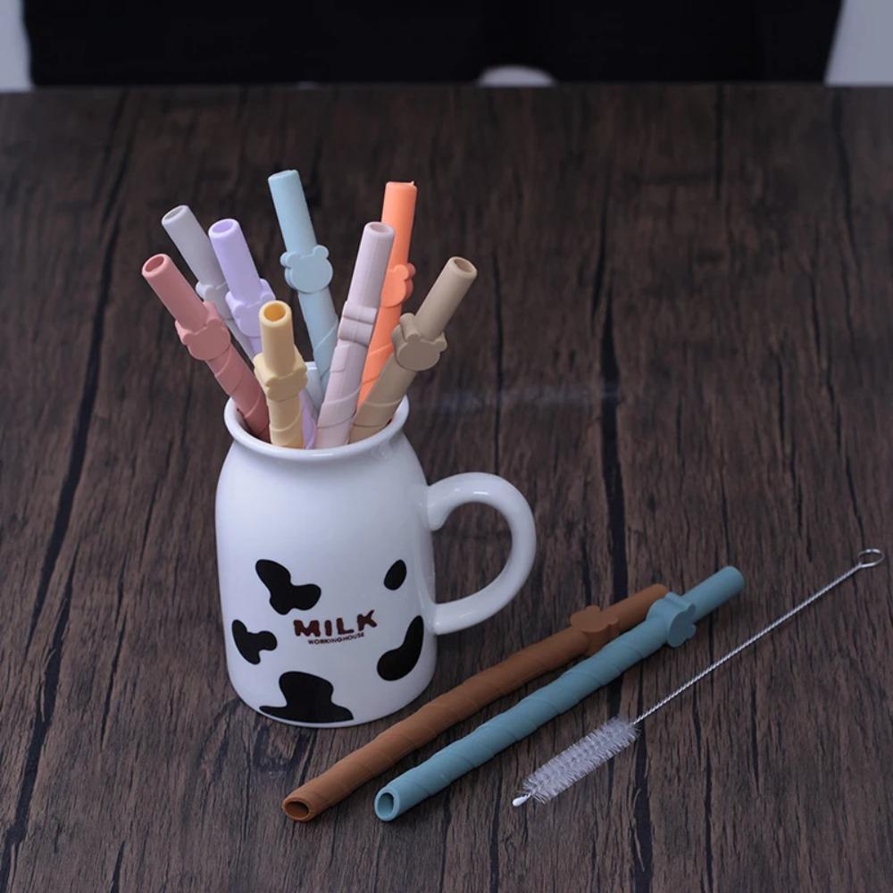 10Pcs/pack Straight Silicone Straws Bear Pattern Baby Straws Reusable Drinking Straws Party
10Pcs/pack Straight Silicone Straws Bear Pattern Baby Straws Reusable Drinking Straws Party