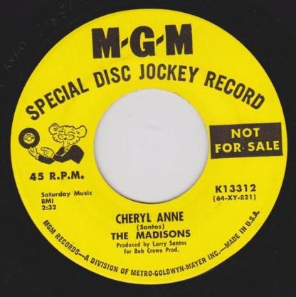 7inch Record MADISONS - Cheryl Anne / Looking For True Love K13312 MGM Records 1965 US Rock Used
7inch Record MADISONS - Cheryl Anne / Looking For True Love K13312 MGM Records 1965 US Rock Used