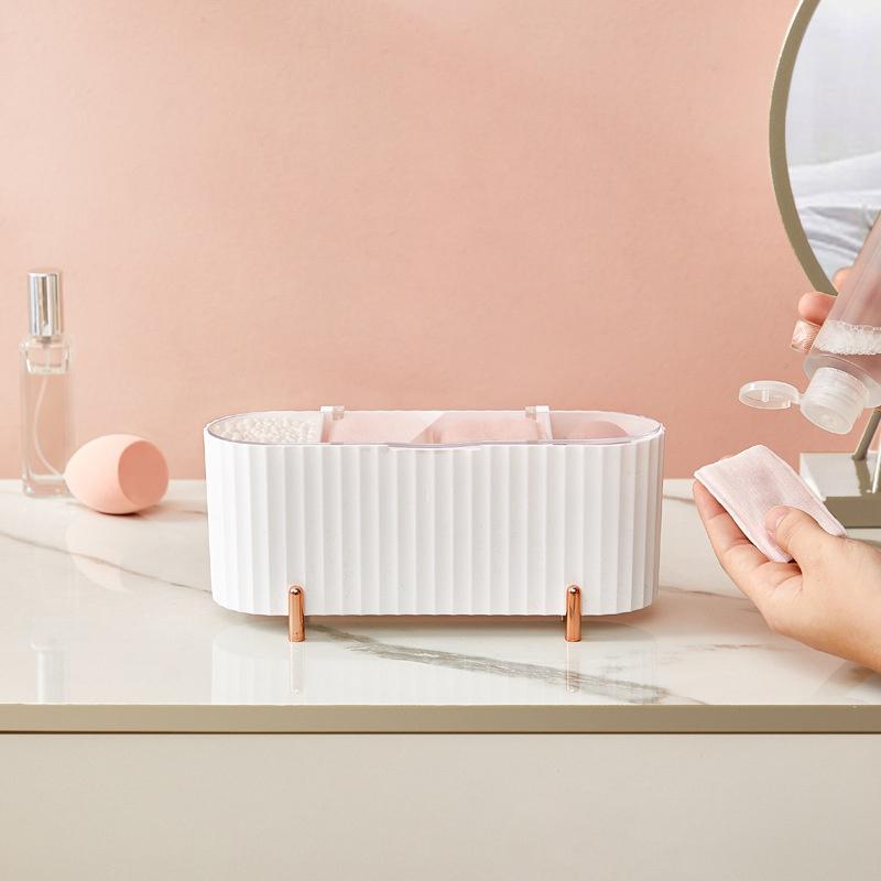 1pc Three Grid Cosmetics Storage Box Transparent Dustproof Covered Storage Bucket Makeup Cotton Makeup Brush Desktop Storage Box білий
1pc Three Grid Cosmetics Storage Box Transparent Dustproof Covered Storage Bucket Makeup Cotton Makeup Brush Desktop Storage Box білий