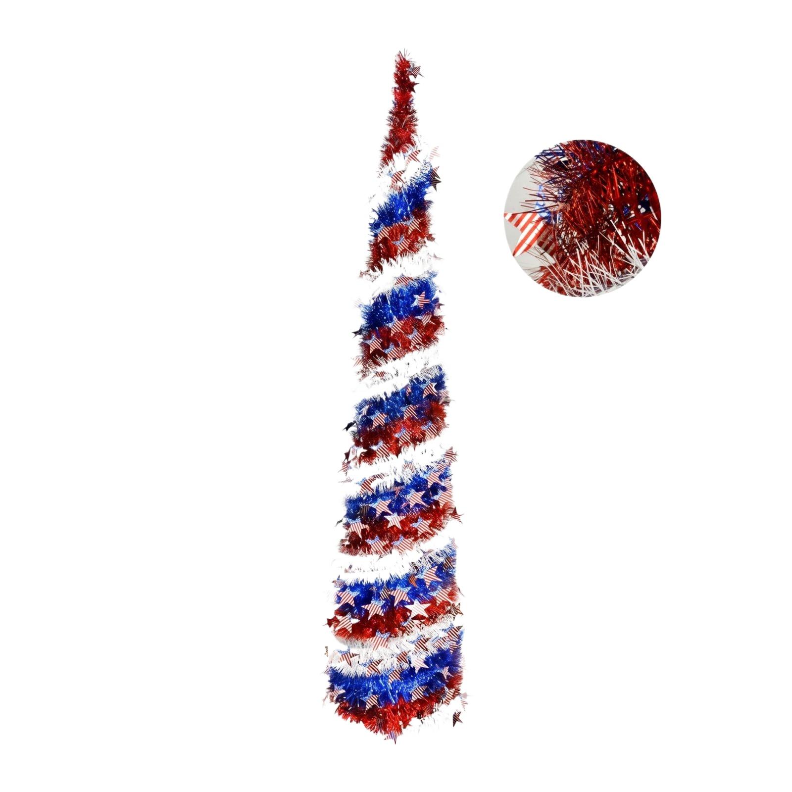 US Independence Day Foldable Tree — Red, And Blue Striped, Star-Adorned, Decorative Ornament One Size
US Independence Day Foldable Tree — Red, And Blue Striped, Star-Adorned, Decorative Ornament One Size