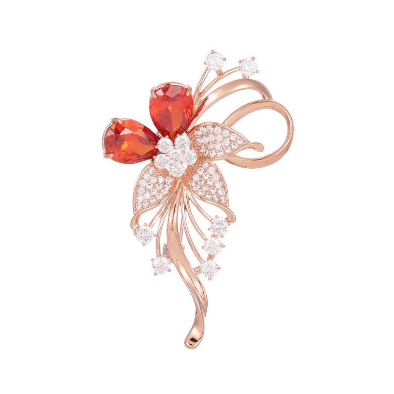 Rose gold zircon-set floral brooch with elegant and luxurious design, perfect accessory for clothes, featuring a pin золотий
Rose gold zircon-set floral brooch with elegant and luxurious design, perfect accessory for clothes, featuring a pin золотий