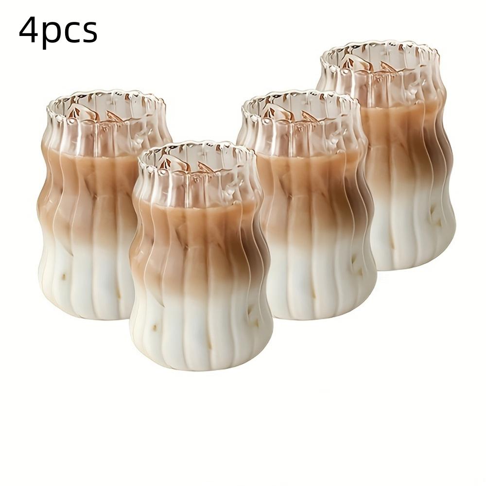 4/6pcs Stripe Glass Cup Could Cup Smooth Surface Bubble Cup Heat-resistant Tumbler for Iced Coffee, Juice, Beverage, Milk, Tea 401-500ml
4/6pcs Stripe Glass Cup Could Cup Smooth Surface Bubble Cup Heat-resistant Tumbler for Iced Coffee, Juice, Beverage, Milk, Tea 401-500ml