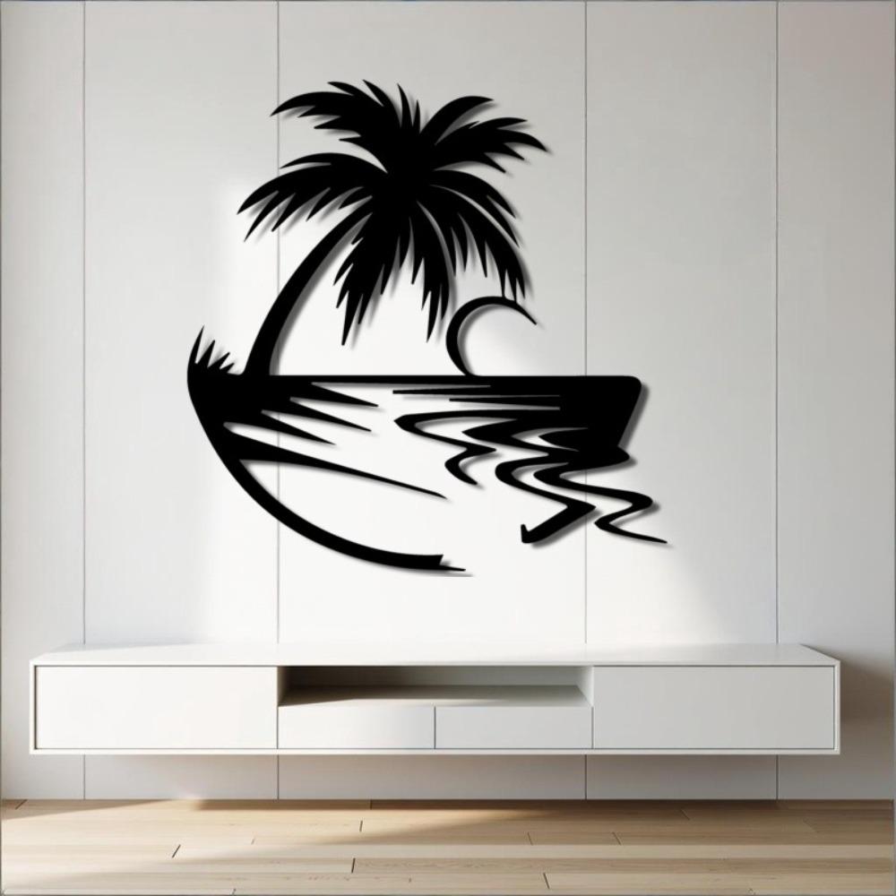 Tropical Paradise Metal Wall Art Palm Tree Ocean Moon Iron Artwork Home Living Room Bedroom Decor Coastal Farmhouse Hanging Ornament 30cm/12inch
Tropical Paradise Metal Wall Art Palm Tree Ocean Moon Iron Artwork Home Living Room Bedroom Decor Coastal Farmhouse Hanging Ornament 30cm/12inch