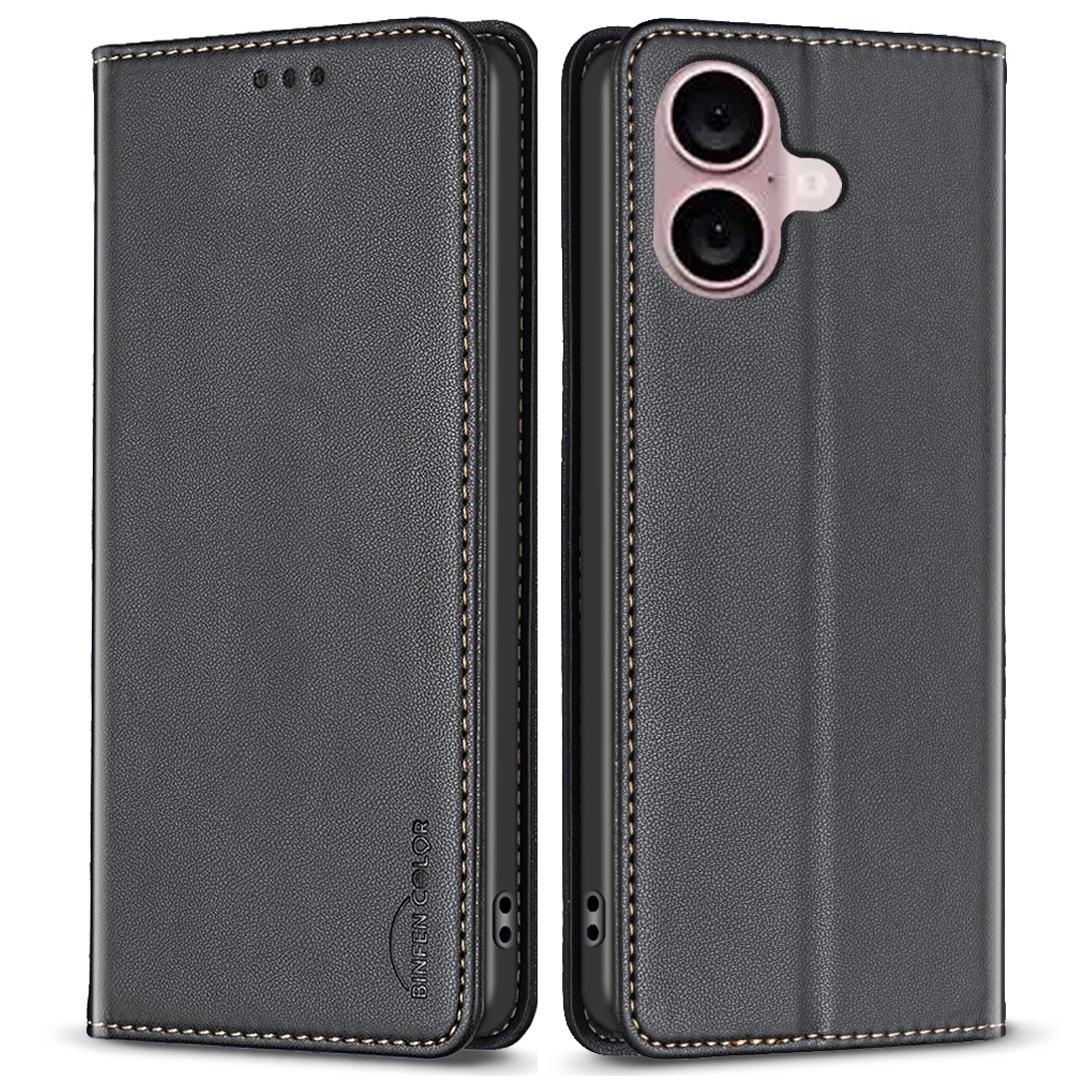BINFEN COLOR BF18 For iPhone 16 Plus Case Magnetic Closing Leather Anti-scratch Phone Cover Black
BINFEN COLOR BF18 For iPhone 16 Plus Case Magnetic Closing Leather Anti-scratch Phone Cover Black