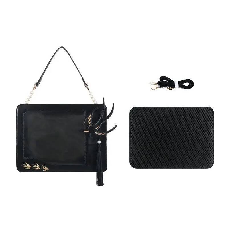 Y2K New Original Design Ita Shoulder Bags Cute Girl Transparent Handbags Women Fashion Swallow Tassel DIY Display Crossbody Bags 27x20x8cm чёрный
Y2K New Original Design Ita Shoulder Bags Cute Girl Transparent Handbags Women Fashion Swallow Tassel DIY Display Crossbody Bags 27x20x8cm чёрный