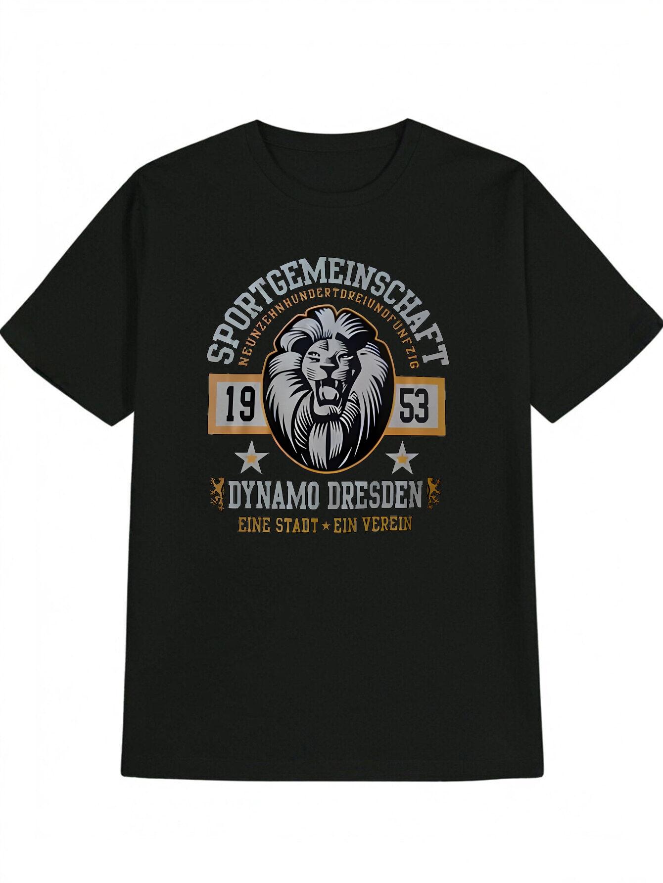 Casual Short Sleeve T-shirt with Lion Head Graphic Print - Black & Yellow Contrast Design S
Casual Short Sleeve T-shirt with Lion Head Graphic Print - Black & Yellow Contrast Design S