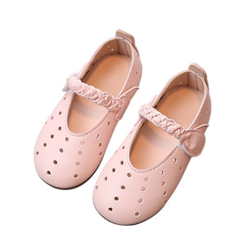 Детская повседневная милая элегантная нескользящая обувь с мягкой подошвой в британском стиле, обувь из искусственной кожи с отверстиями, сандалии, обувь для девочек 27