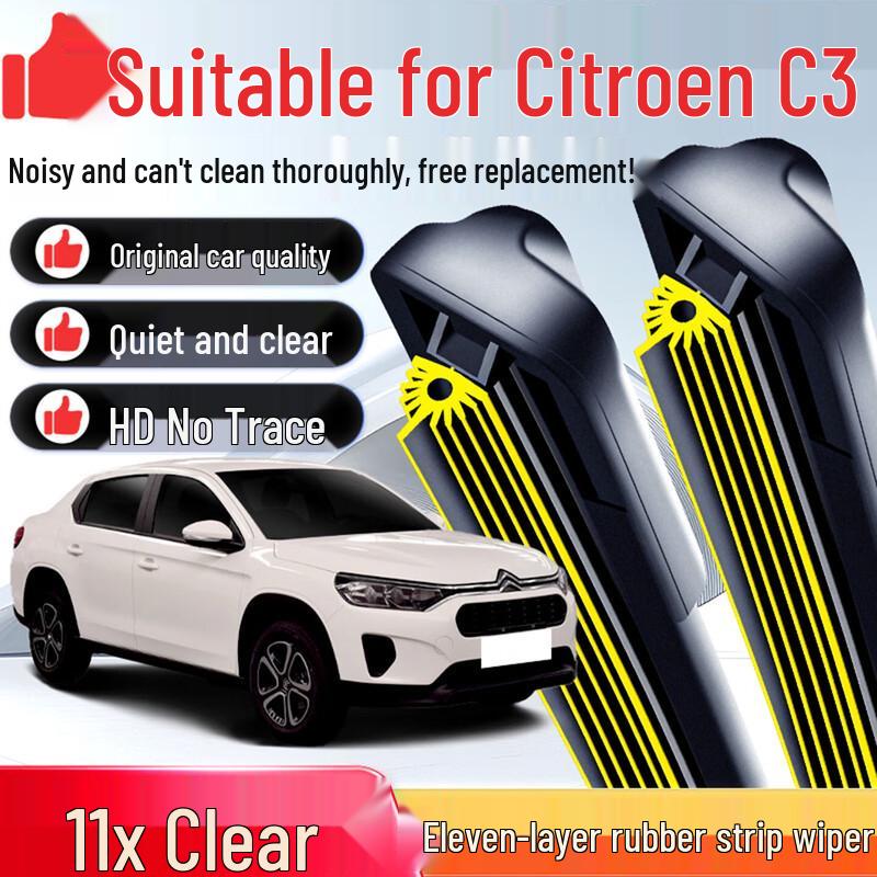 Citroën C3-XR Original Frameless Silent Wiper Blade with Eleven-Layer Rubber Strip 1 Pair - Upgraded 11-Layer Rubber
Citroën C3-XR Original Frameless Silent Wiper Blade with Eleven-Layer Rubber Strip 1 Pair - Upgraded 11-Layer Rubber