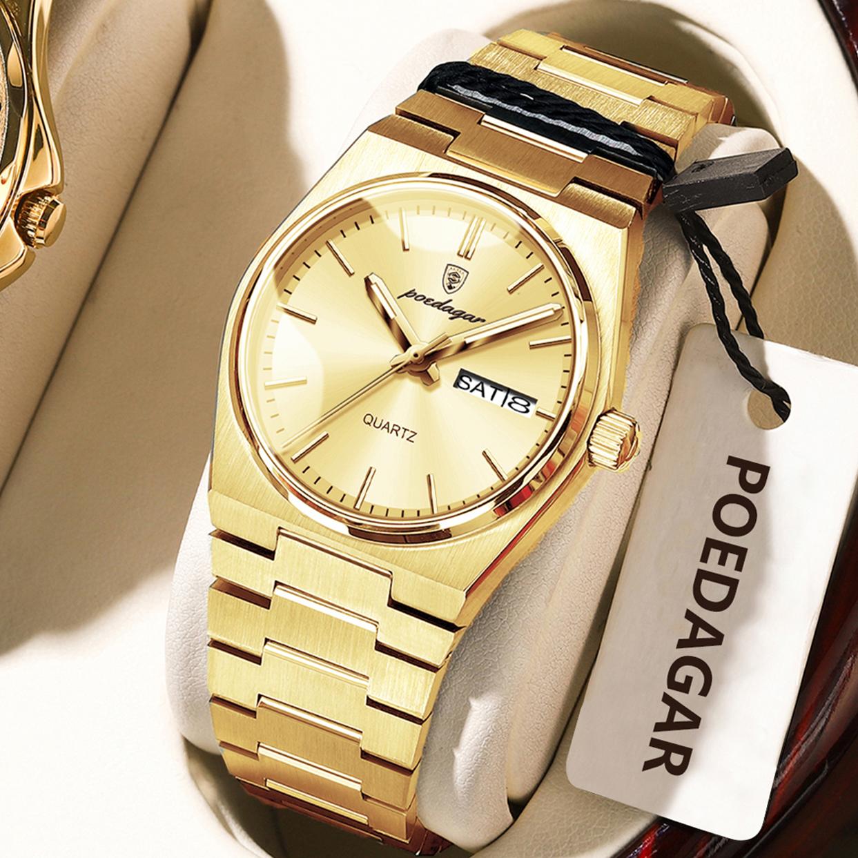 POEDAGAR Elegant Woman s Watch Date Week Waterproof Luminous Clock Quartz Stainless Steel Fashion Watches for Women Reloj золотий
POEDAGAR Elegant Woman s Watch Date Week Waterproof Luminous Clock Quartz Stainless Steel Fashion Watches for Women Reloj золотий