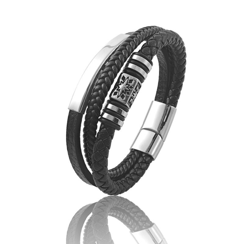 Hexagram Stars Design Multilayer Leather Rope Weaving Bracelet Braided Magnetic Buckle Stainless Steel Bracelets for Men Jewelry 20.5cm серебряный
Hexagram Stars Design Multilayer Leather Rope Weaving Bracelet Braided Magnetic Buckle Stainless Steel Bracelets for Men Jewelry 20.5cm серебряный