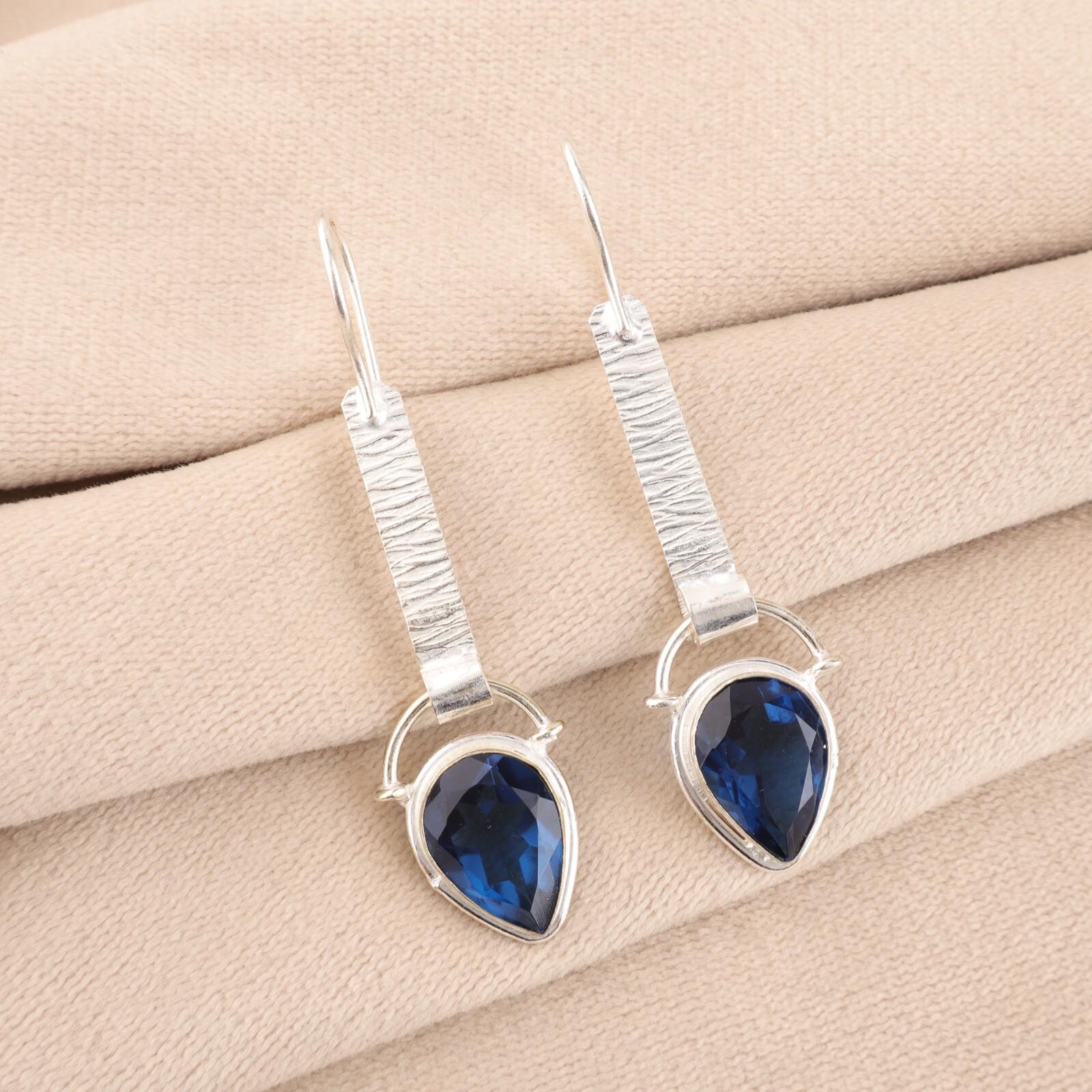 London Blue Topaz Gemstone 925 Sterling Silver Jewelry Handmade Earrings 2.3 EE-166-11
London Blue Topaz Gemstone 925 Sterling Silver Jewelry Handmade Earrings 2.3 EE-166-11