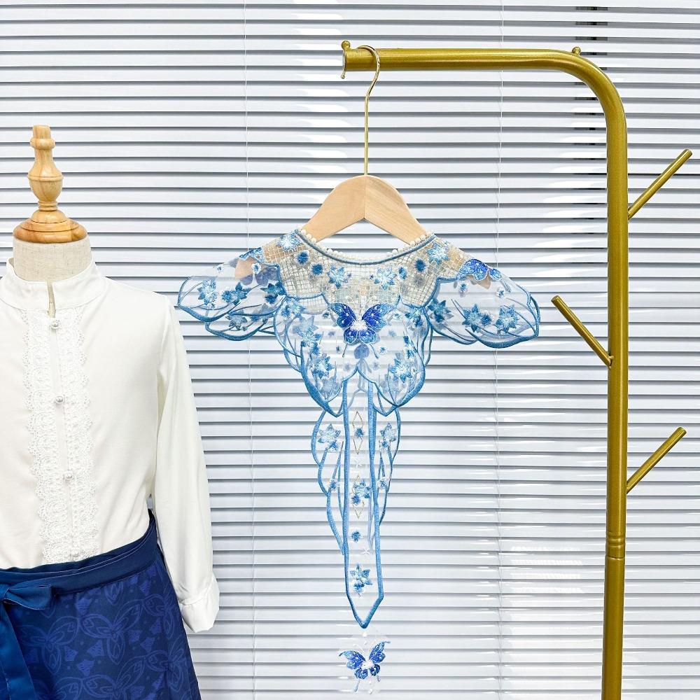 Lace Up Shawl Blue Studded Embroidered Fake Collar Fake Collar Detachable Shirt 1
Lace Up Shawl Blue Studded Embroidered Fake Collar Fake Collar Detachable Shirt 1