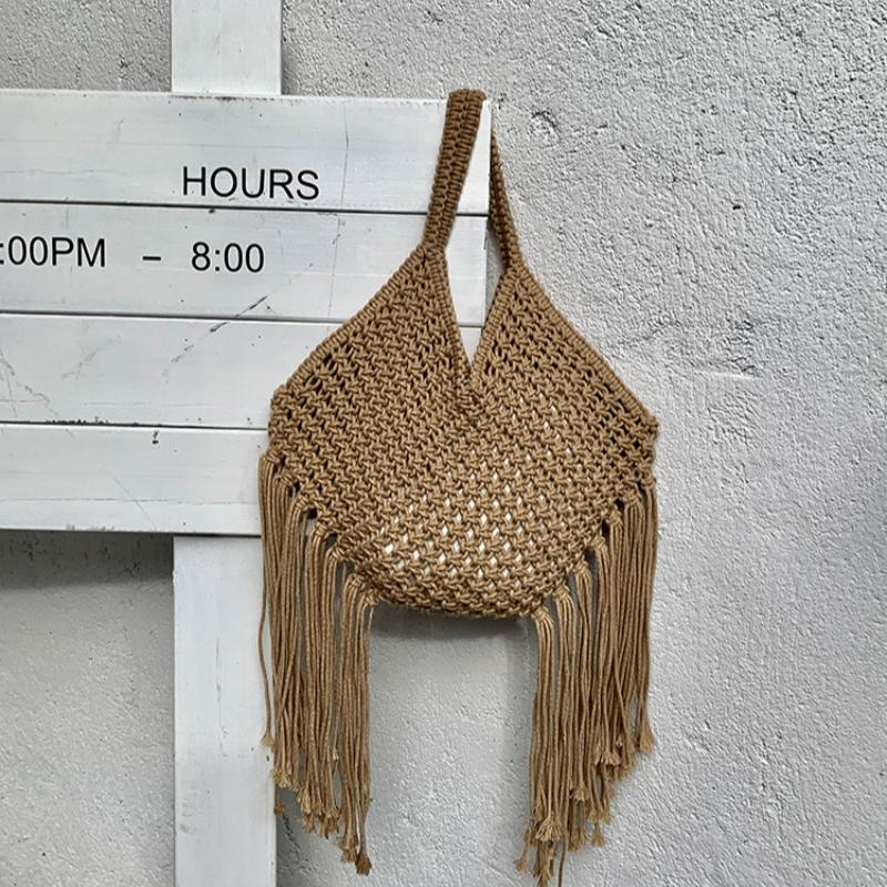 Женская сумка-тоут Bohemian большой вместимости с кисточками, ручная работа, хлопчатобумажная, трикотажная, для отдыха на море, лето, новое поступление
Женская сумка-тоут Bohemian большой вместимости с кисточками, ручная работа, хлопчатобумажная, трикотажная, для отдыха на море, лето, новое поступление