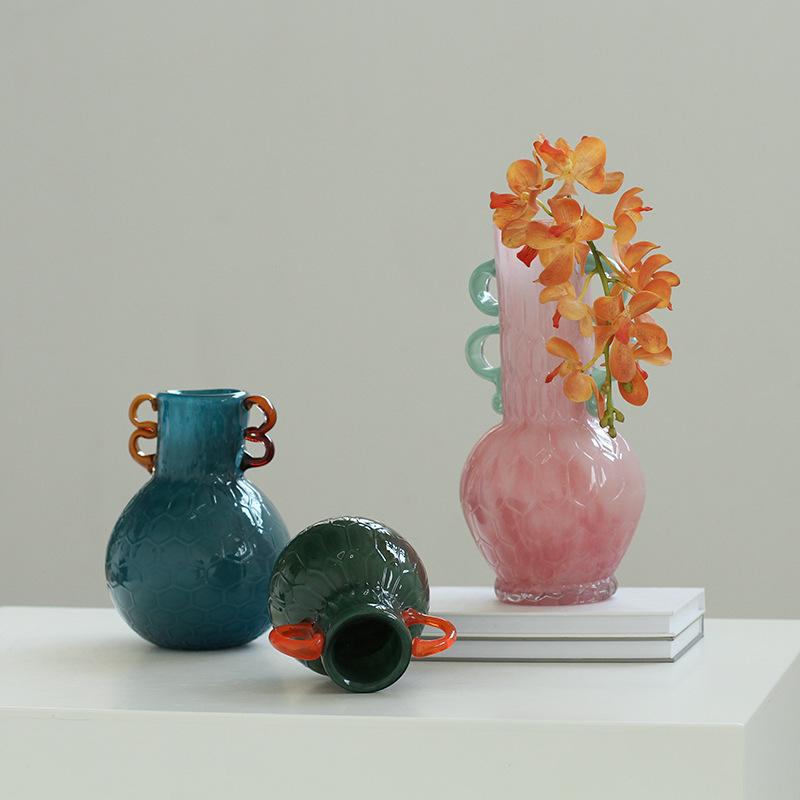 Glass Vase Geometric Ring Handle Chroma Flower Vase Hydroponics Flower Arrangement Terrarium Home Decoration Accessories
Glass Vase Geometric Ring Handle Chroma Flower Vase Hydroponics Flower Arrangement Terrarium Home Decoration Accessories