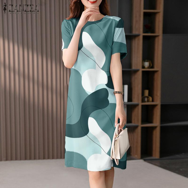 ZANZEA Женское повседневное летнее платье с короткими рукавами и круглым вырезом с принтом S чёрный
ZANZEA Женское повседневное летнее платье с короткими рукавами и круглым вырезом с принтом S чёрный