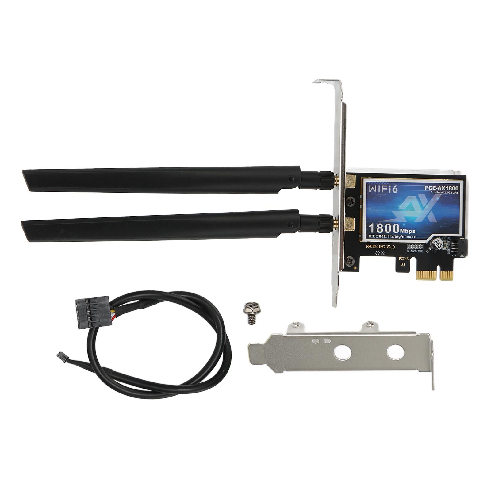 PCIe WiFi 6E Card 1800Mbps 2.4G 5.8G Dual Band Plug and Play Stable Fast PCIe Network Card for
PCIe WiFi 6E Card 1800Mbps 2.4G 5.8G Dual Band Plug and Play Stable Fast PCIe Network Card for