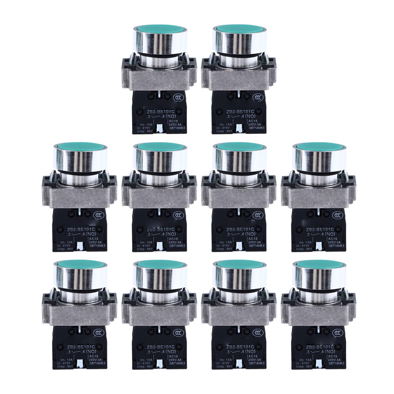 10PCS Push Button Switch Self Resetting Flat Head Start Stop Button Switch 22mm Mounting Hole
10PCS Push Button Switch Self Resetting Flat Head Start Stop Button Switch 22mm Mounting Hole