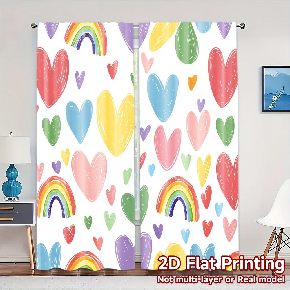 2D Flat Printing JIT 2pcs Curtains (Without Rod) Colorful Hearts Chic Print Curtains Versatile Polyester Fabric Curtains 100*130 Grommet Top 1pcs
2D Flat Printing JIT 2pcs Curtains (Without Rod) Colorful Hearts Chic Print Curtains Versatile Polyester Fabric Curtains 100*130 Grommet Top 1pcs