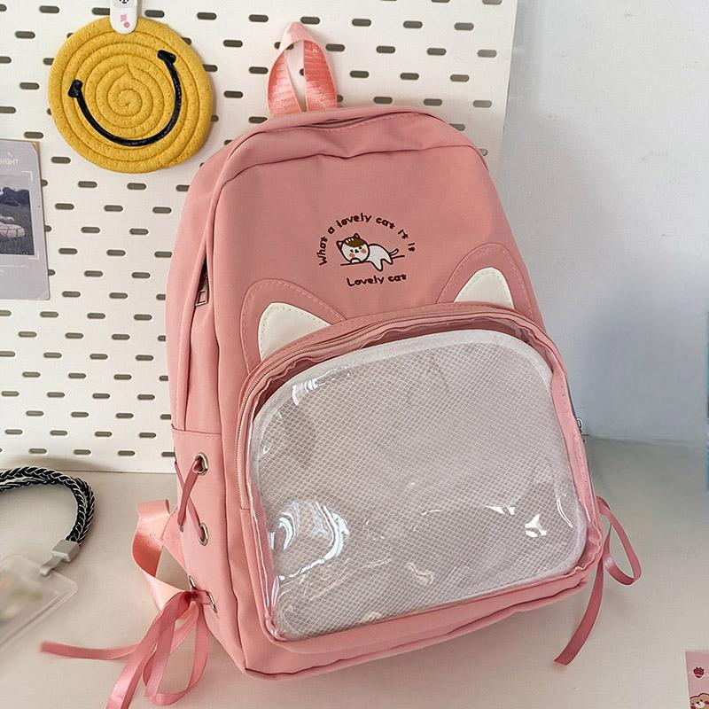 SCIONE New Transparent Schoolbag Large-capacity Contrast Ridge Protection Backpack Two-dimensional Cute Cartoon Cat Backpack синій
SCIONE New Transparent Schoolbag Large-capacity Contrast Ridge Protection Backpack Two-dimensional Cute Cartoon Cat Backpack синій