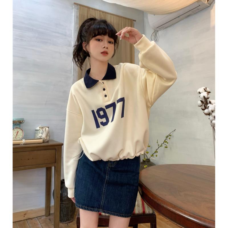 Women s Retro Color Block Polo Collar Sweatshirt - Loose Fit, Petite, Autumn/Spring Style M (up to 110 lbs) темно-синий
Women s Retro Color Block Polo Collar Sweatshirt - Loose Fit, Petite, Autumn/Spring Style M (up to 110 lbs) темно-синий