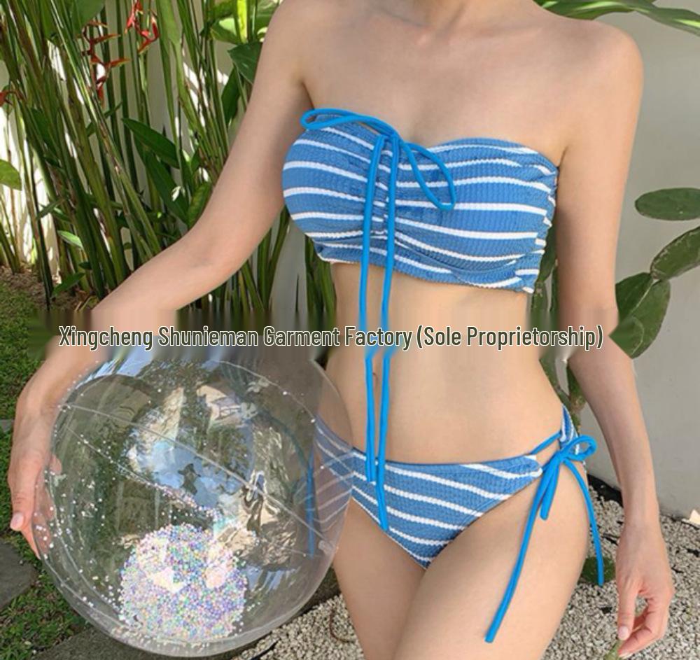 Женский полосатый купальник бикини: Высококлассный, сексуальный стиль чистого желания для горячих источников M синий
Женский полосатый купальник бикини: Высококлассный, сексуальный стиль чистого желания для горячих источников M синий
