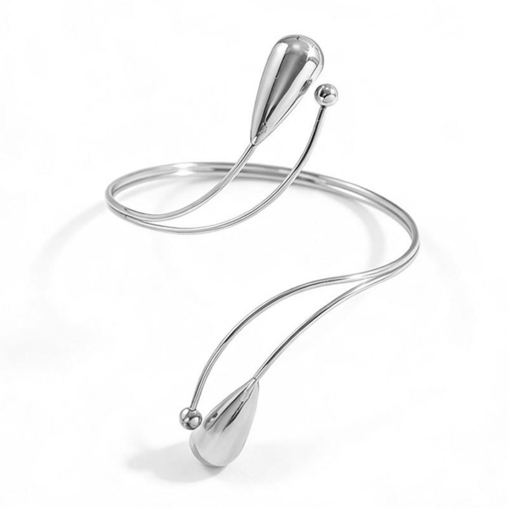 Spiral Twisted Open Cuff Armlet Geometric Water Drop Bangle Jewelry Accessories срібний
Spiral Twisted Open Cuff Armlet Geometric Water Drop Bangle Jewelry Accessories срібний