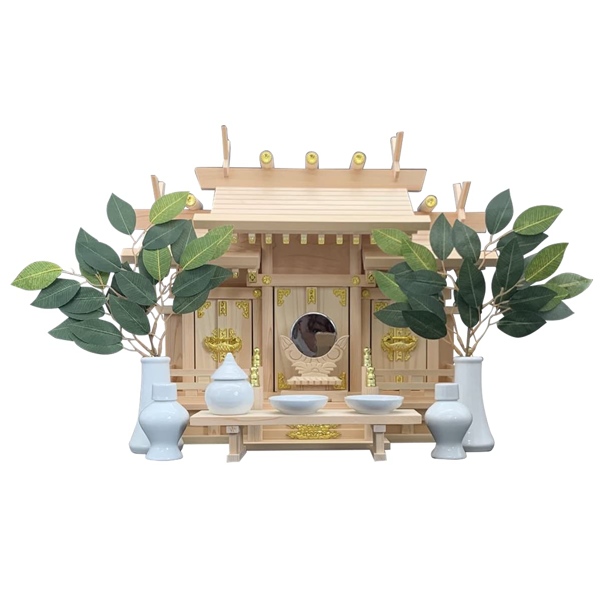 Kamidana no Sato Shinto Shrine Set with Shinto Utensils, Three-Shrine Design with Different Roofs, Wakaba (Small) Shinto Shrine Set, Authentic Shinto
Kamidana no Sato Shinto Shrine Set with Shinto Utensils, Three-Shrine Design with Different Roofs, Wakaba (Small) Shinto Shrine Set, Authentic Shinto