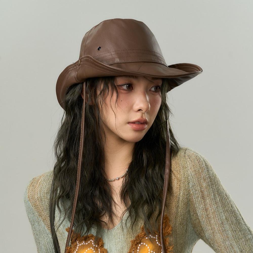 Y2K Fisherman Hat PU Leather Sun Protection Hat Trekking Western Cowboy Cap Women Girls сірий
Y2K Fisherman Hat PU Leather Sun Protection Hat Trekking Western Cowboy Cap Women Girls сірий