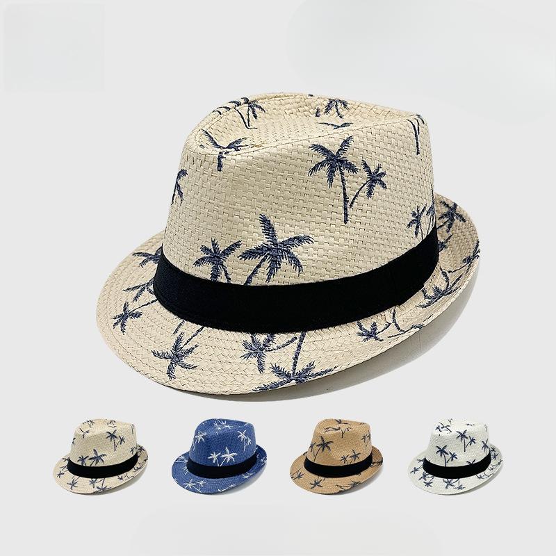 Small brimmed Papyrus Jazz Hat Summer Straw Woven Sunshade Coconut Tree Printing Beach Sun Protection Hat M(56-58cm)
Small brimmed Papyrus Jazz Hat Summer Straw Woven Sunshade Coconut Tree Printing Beach Sun Protection Hat M(56-58cm)