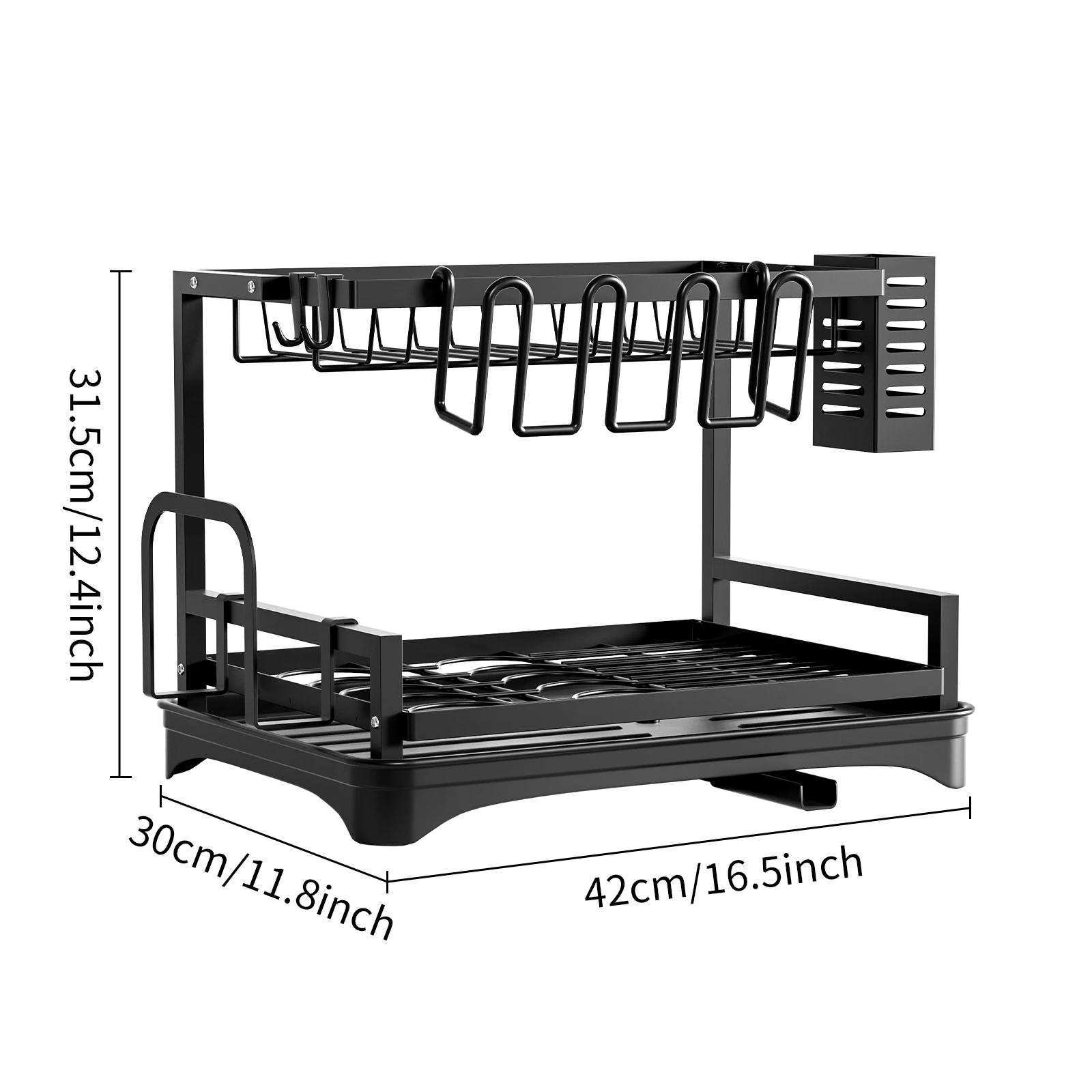 2-Tier Dish Drying Rack with Cutlery Basket Drain Tray and Cup Holder Kitchen Table Countertop Storage Rack Accessories 2-tier чёрный
2-Tier Dish Drying Rack with Cutlery Basket Drain Tray and Cup Holder Kitchen Table Countertop Storage Rack Accessories 2-tier чёрный