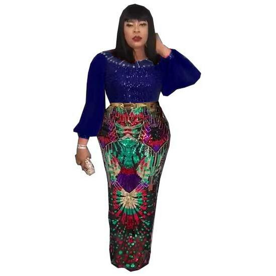 Elegant Plus Size High Waist Sequin Evening Dress with Belt L темно-синього кольору
Elegant Plus Size High Waist Sequin Evening Dress with Belt L темно-синього кольору