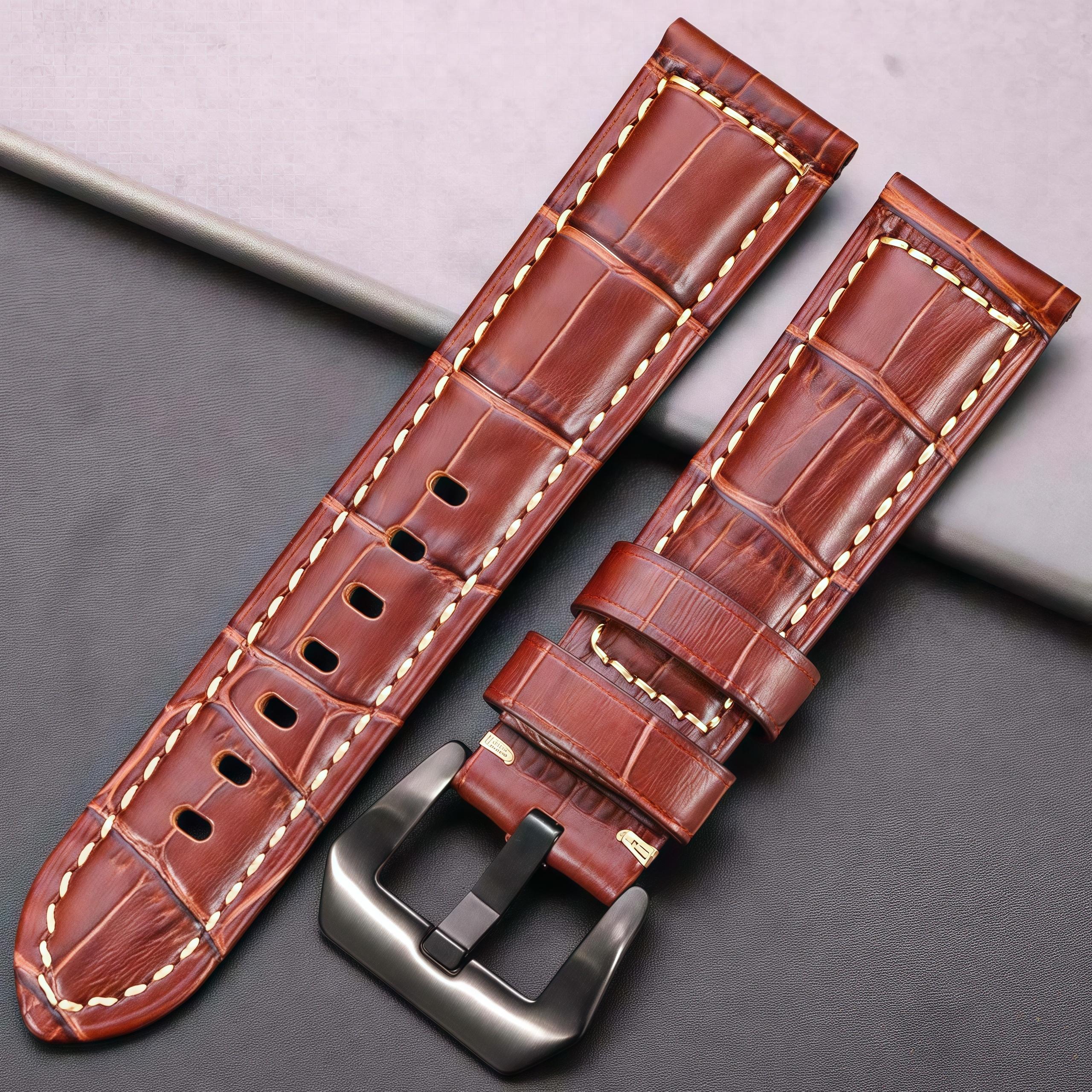 Thick Crocodile Pattern Genuine Leather Watch Band 20mm 22mm 24mm Heavy Duty Strap for Luminor Radiomir Padded Cowhide Belt 20mm
Thick Crocodile Pattern Genuine Leather Watch Band 20mm 22mm 24mm Heavy Duty Strap for Luminor Radiomir Padded Cowhide Belt 20mm