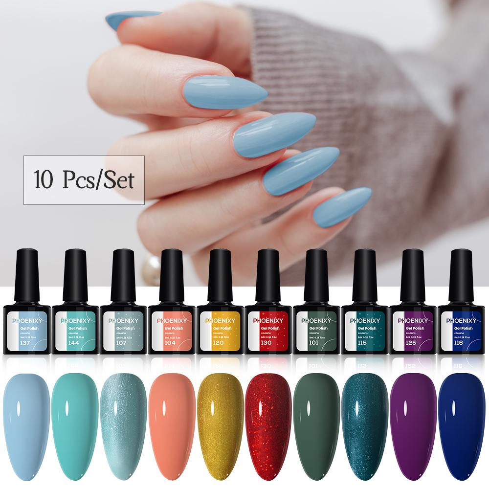 PHOENIXY 10Pcs/Set Mutilcolor Gel Polish Set Glitter Semi-Permanent UV Gel Nail Polish Hybrid Varnish Nail Gel For Nails Manciure Design set 1
PHOENIXY 10Pcs/Set Mutilcolor Gel Polish Set Glitter Semi-Permanent UV Gel Nail Polish Hybrid Varnish Nail Gel For Nails Manciure Design set 1
